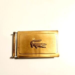 Vintage Lacoste Belt Ratchet Buckle Izod Crocodile Logo For Webbed Belt 1" Wide